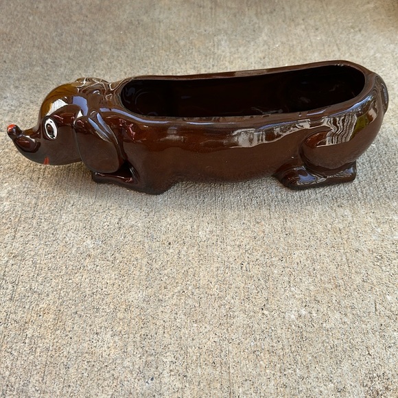 Mid Century Modern Dachshund Pottery Planter Japan 11 x 3 - Picture 2 of 7